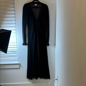 Elegant Black Sheer Long Robe fairycore tag size xxl fit more xl